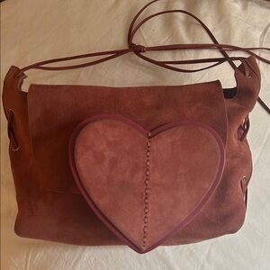Gucci Pink Heart Suede Mini Bag